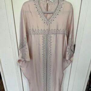 Vintage Beaded Kaftan Gown Pink Maysuda Embellished Kaftan Dress